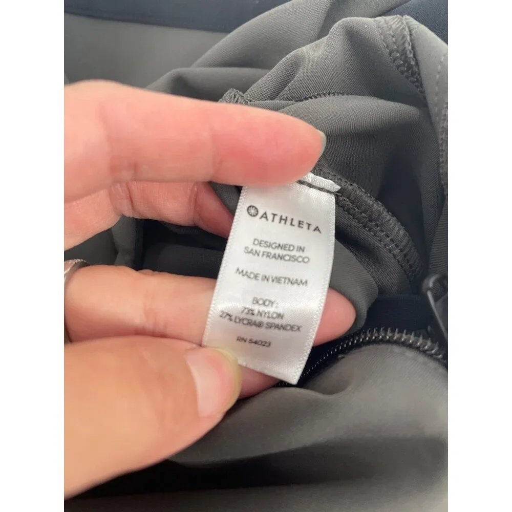 Athleta Stellar Trouser Pants Nylon Spandex Gray Pockets Womens Size 2 Ankle Zip - Picture 4 of 10